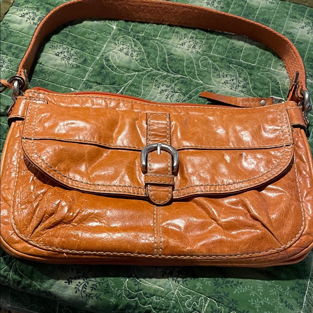 Fossil Burnt Orange Leather Shoulder Bag